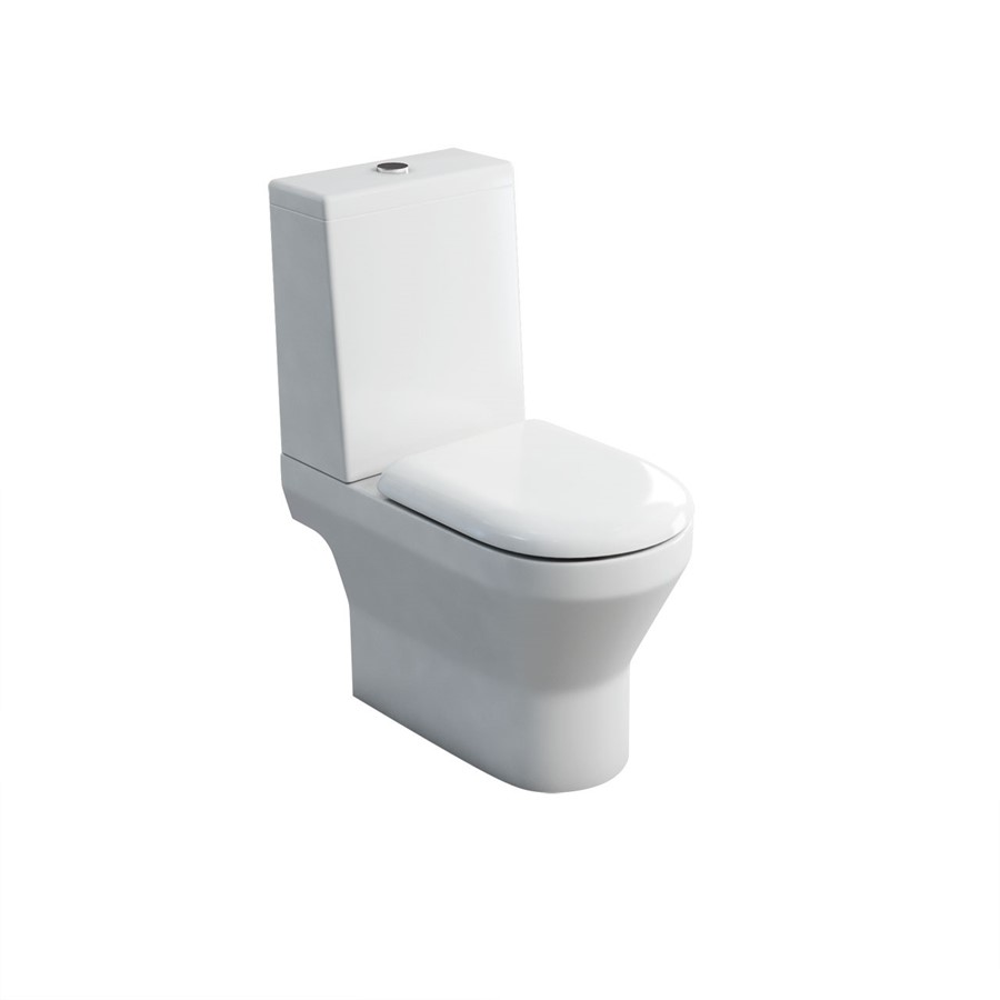 Curve close-coupled WC (pan open-back) with standard lid cistern & soft ...